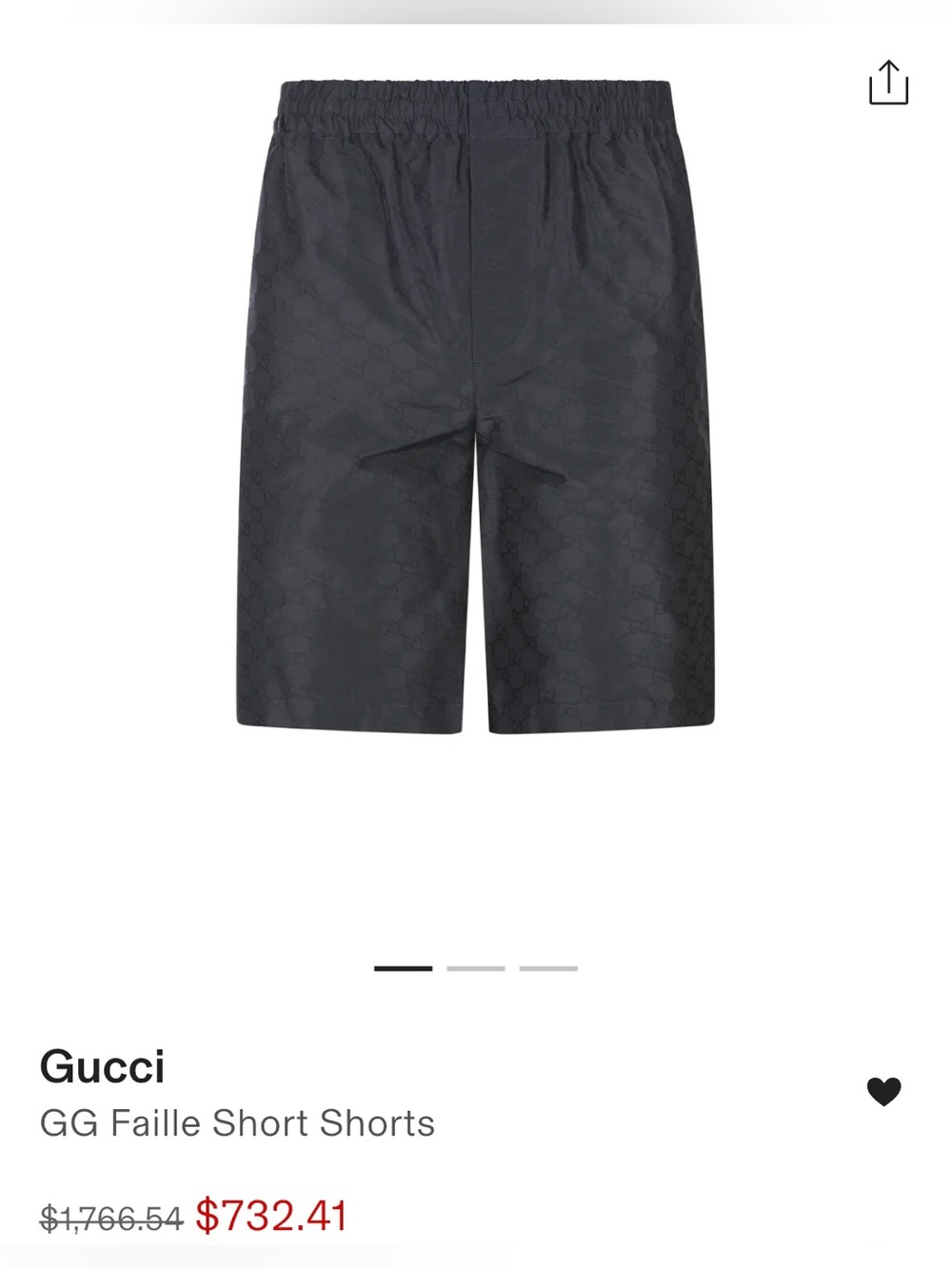 Gucci Men's Black Logo Jacquard Shorts